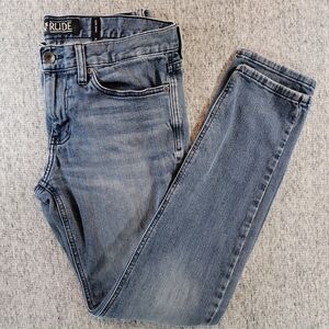 Rude Women Super Skinny Jeans Size 32 Black Gray Stretch Low Rise Edgy